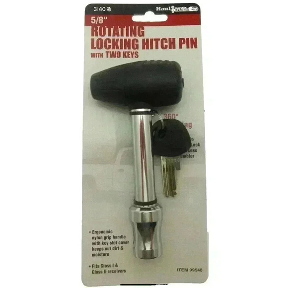 Locking‎ Hitch Pin, 5/8” Diameter, Rotating, Class 1 & 2, 2 Keys, By HaulMaster - Picture 1 of 6